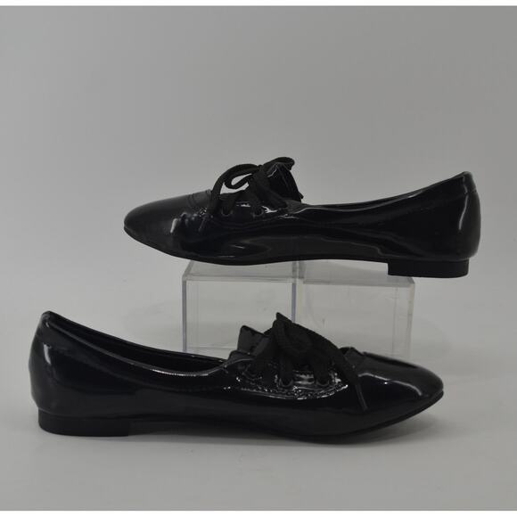 Women's US 9 Black Shiny Ballet Flat Whimsigoth Size 40 - Picture 3 of 14